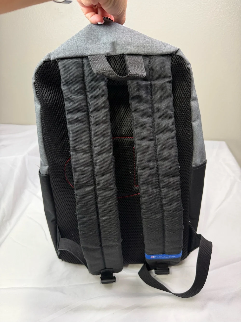 Champion Grey and Black Mini Backpack with Logo